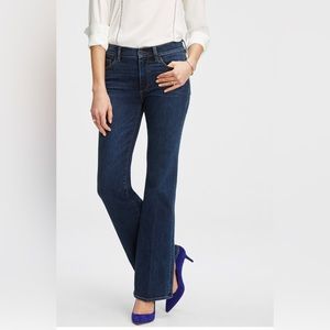 Ann Taylor Loft Dark Blue Curvy Flare Wide Leg Jeans Size 14 NWOT